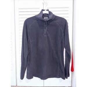 Womens Medium Columbia 1/4 Zip Fleece Pullover Sweatshirt Black‎ Outdoor Hiking